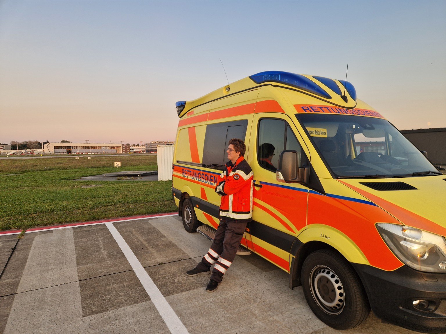Ambulance at dusk